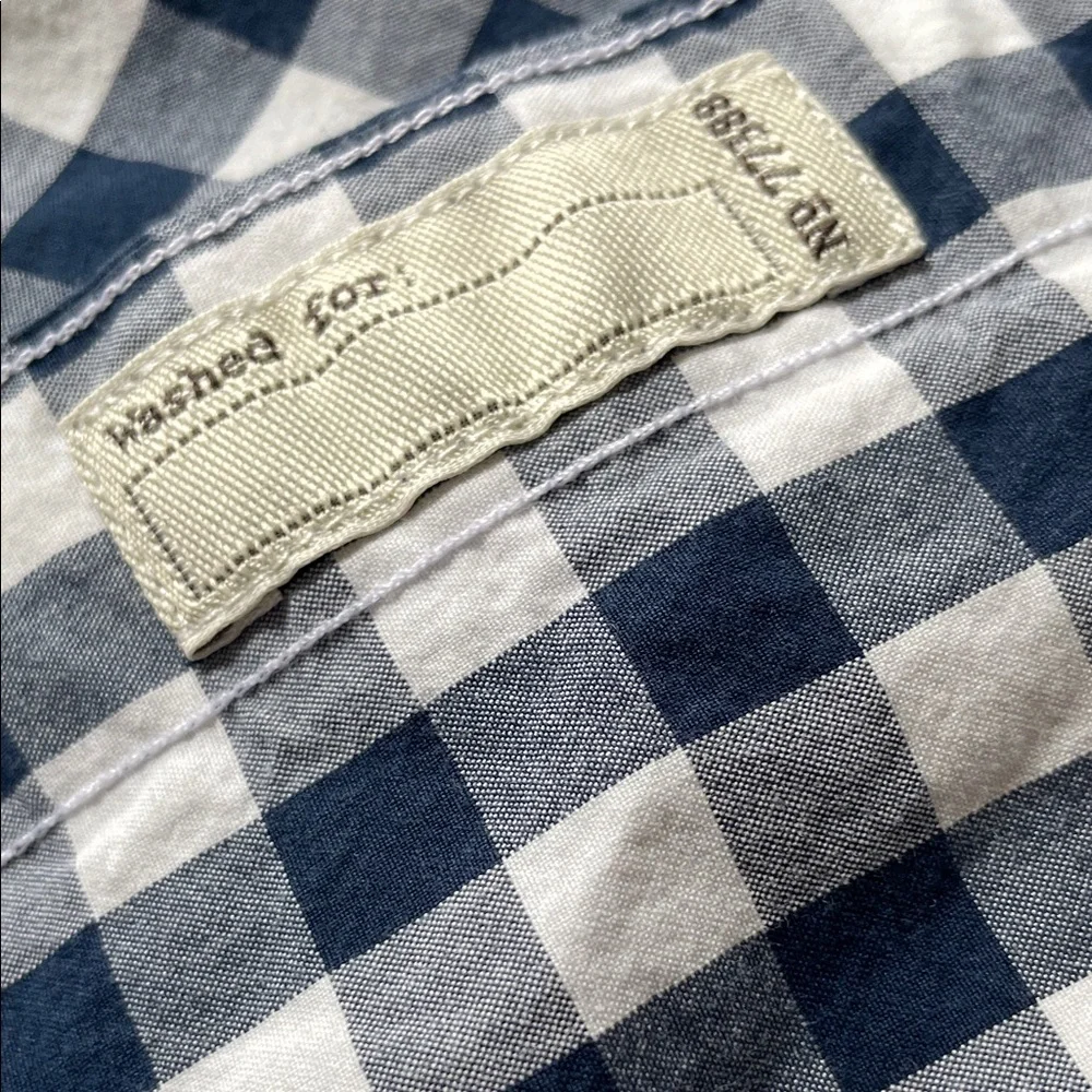 J. Crew Men's Navy and White Plaid Shirt